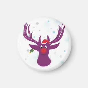 Rindeer Chrismas Small, Aimant Rond De 3,2 Cm
