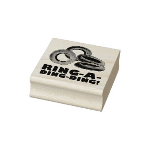 Ring-A-Ding-Ding Onion Ring Rings Junk Food Foodie Rubber Stamp