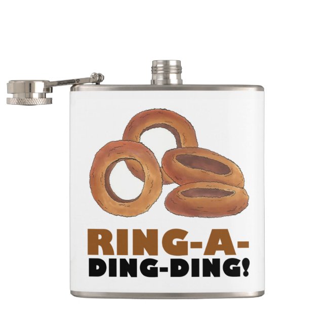 Ring-a-Ding-Ding Personalized Wedding Gag Gift Hip Flask (Opened)