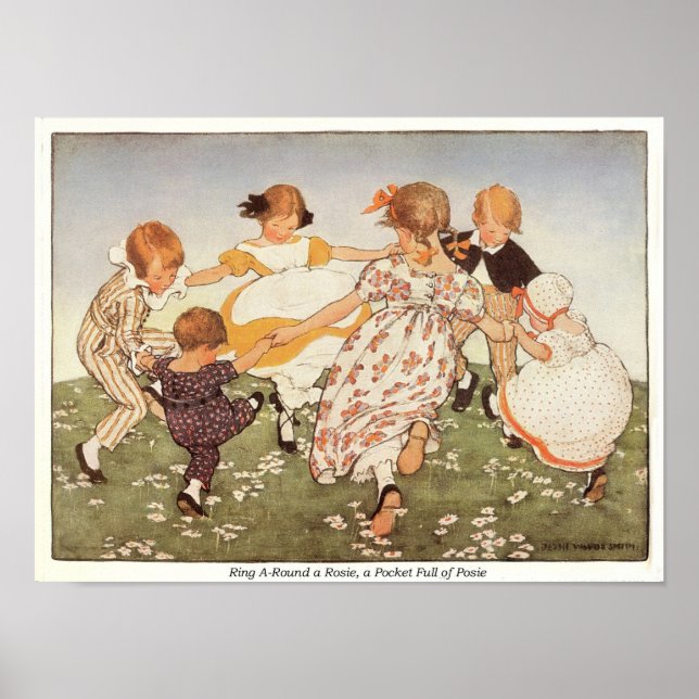 Ring-A-Round A Rosie Nursery Rhyme Print (Front)