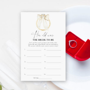 Ring and Bow How old was the bride to be game