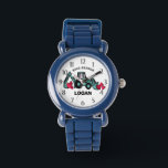 Ring Bearer Backhoe and Hearts Watch<br><div class="desc">Construction backhoe full of hearts for your ring bearer.  This watch makes the perfect wedding thank you gift for a special little ring bearer.  Personalize with a name to make it extra special.</div>