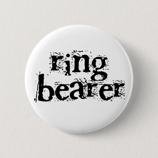 Ring Bearer Black Text 2 Inch Round Button (Front)