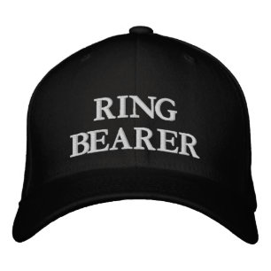 Ring Bearer black white elegant chic wedding Embroidered Hat