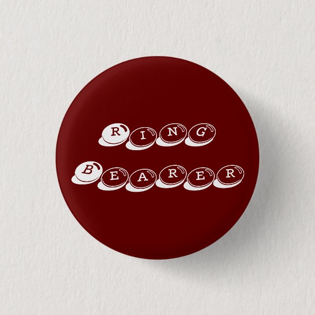 "Ring Bearer" - Candy Bits Text 1 Inch Round Button (Front)
