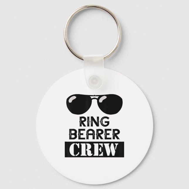 Ring Bearer Crew Ring Wedding Party Sungl Security Keychain (Front)