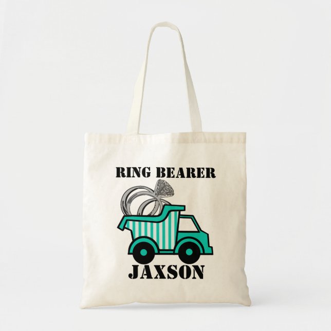 Ring Bearer Dump Truck Tote Bag (Front)