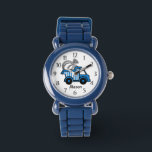 Ring Bearer Dump Truck Watch<br><div class="desc">Blue dump truck ring bearer watch makes the perfect wedding thank you gift for a special little ring bearer.  Personalize with a name to make it extra special.</div>