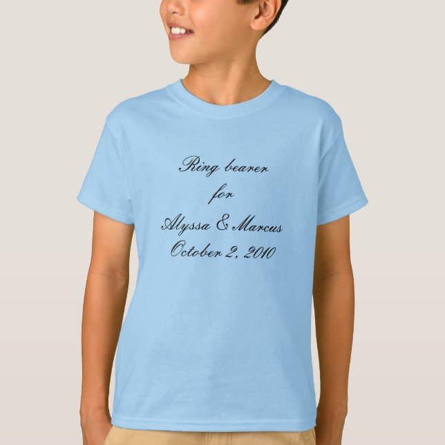 Ring bearer for __________ T-Shirt (Front)