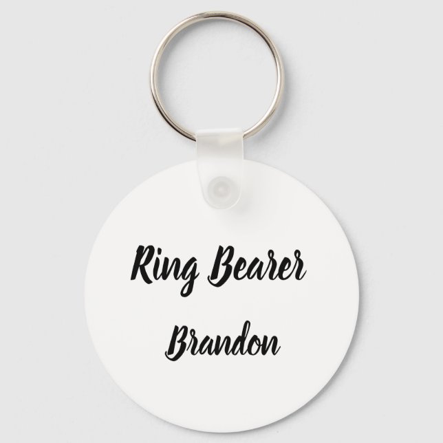 Ring Bearer Gift Custom Name Gifts Wedding Keychain (Front)