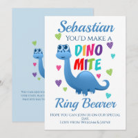 Ring Bearer Page Boy Proposal Dinosaur Card