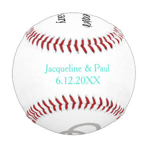 Ring Bearer Personalized Name Turquoise Baseball