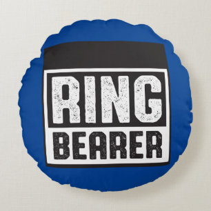Ring Bearer Pillow Blue And Black Collection