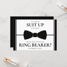 Ring Bearer Proposal Card - Suit Up, Little Man!