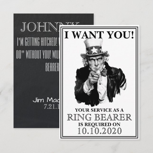 Ring Bearer Proposal Invitation (Front/Back)