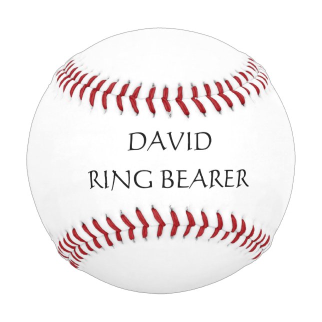 Ring Bearer Proposal Simple Custom Name Wedding Baseball (Front)