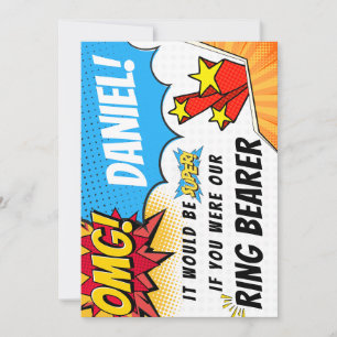 Ring Bearer Proposal - Superhero Theme Invitation