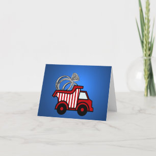 Ring Bearer Red Dump Truck Card