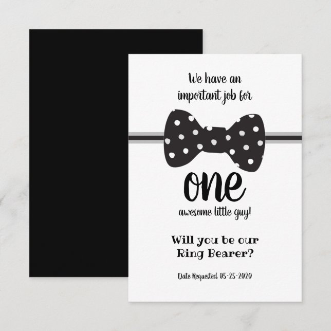 Ring Bearer Request Bow Tie Invitation (Front/Back)