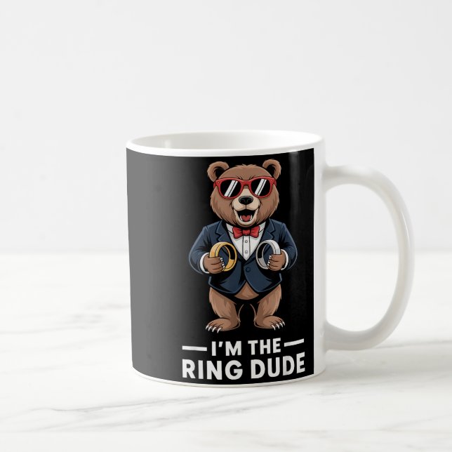 Ring Bearer Ring Security Funny Wedding Party Bear Coffee Mug (Right)