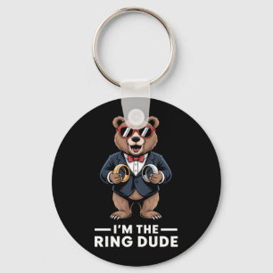 Ring Bearer Ring Security Funny Wedding Party Bear Keychain