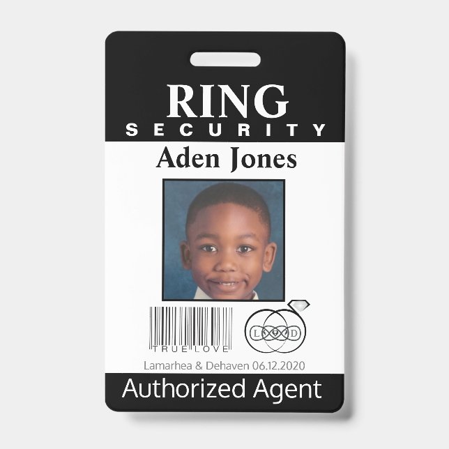 Ring Bearer Security Badge (Front)
