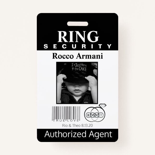 Ring Bearer Security Badge (Front)