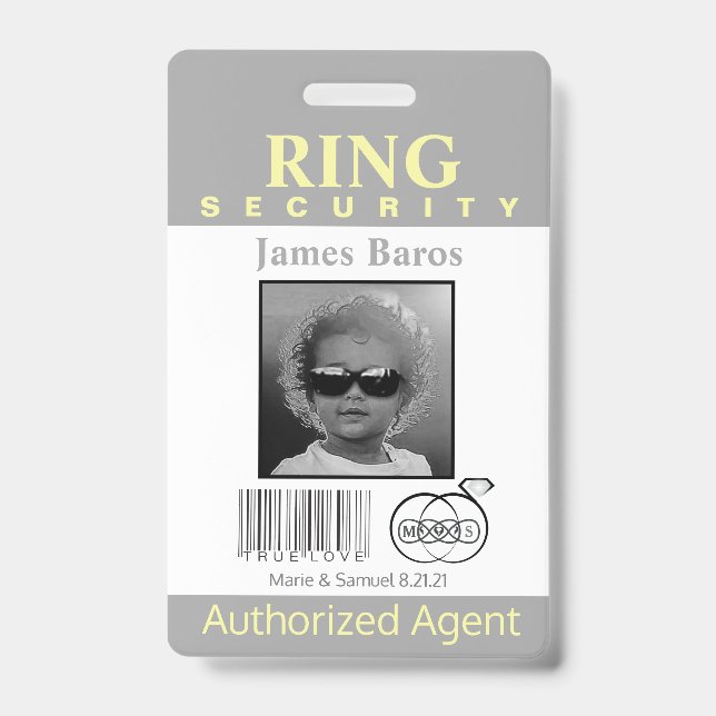 Ring Bearer Security Badge (Front)