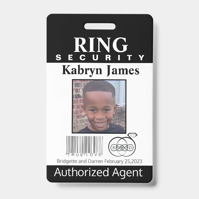 Ring Bearer Security Badge (Front)