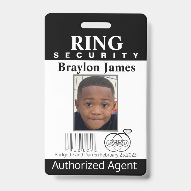 Ring Bearer Security Badge (Front)