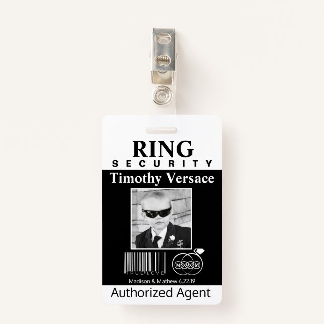 Ring Bearer Security Badge (Front with Clip)