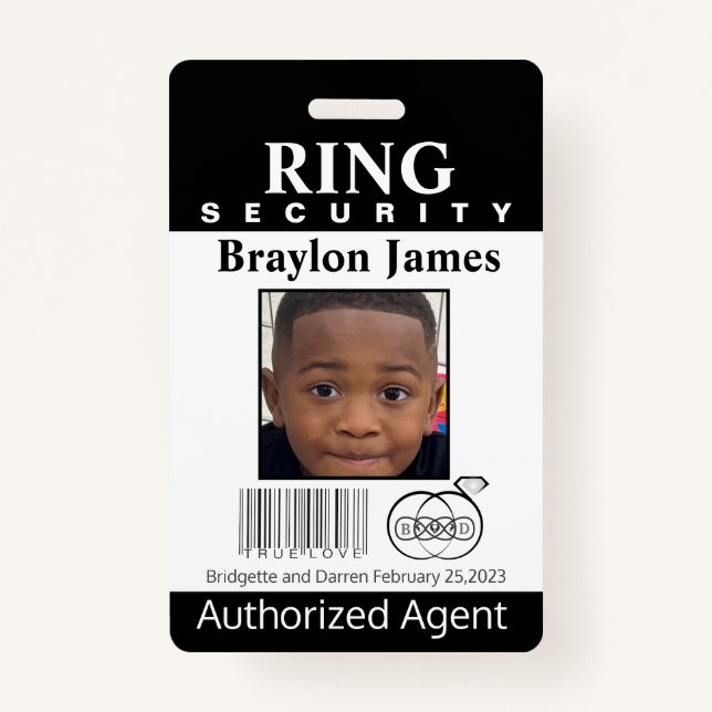 Ring Bearer Security Badge (Front)