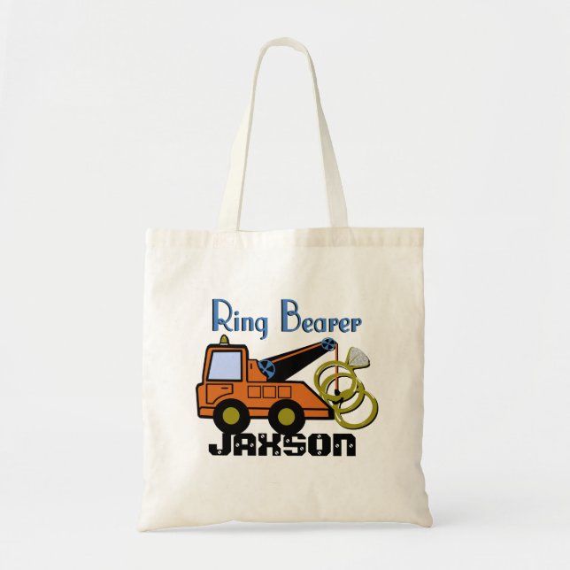 Ring Bearer Tow Truck Tote Bag (Front)