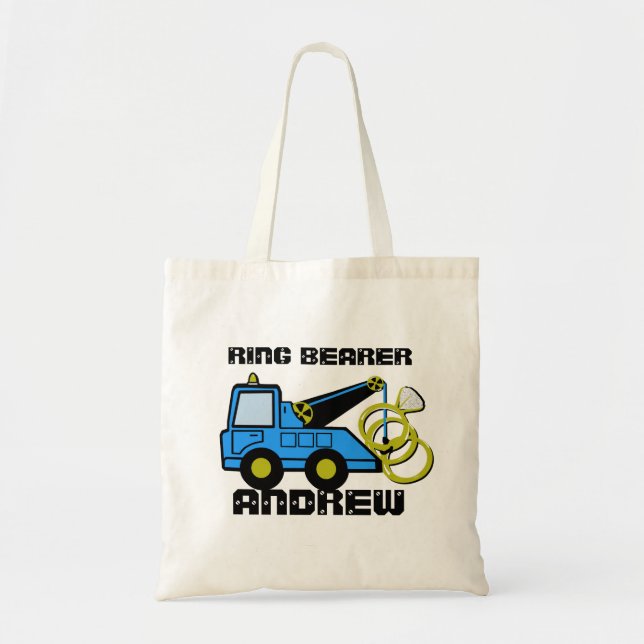 Ring Bearer Tow Truck Tote Bag (Front)