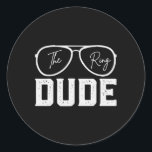 Ring Bearer Wedding Party Ring Security Dude Marri Classic Round Sticker<br><div class="desc">Ring Bearer Wedding Party Ring Security Dude Marriage Boys</div>