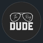 Ring Bearer Wedding Party Ring Security Dude Marri Classic Round Sticker<br><div class="desc">Ring Bearer Wedding Party Ring Security Dude Marriage Boys</div>