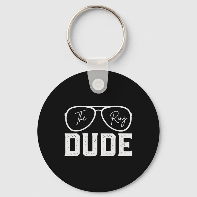 Ring Bearer Wedding Party Ring Security Dude Marri Keychain (Front)