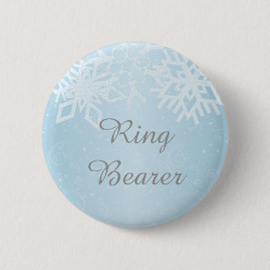 Ring Bearer Winter Snowflakes 2 Inch Round Button