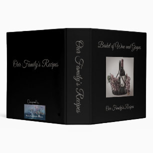 Ring Binder Basket of Wine & Grapes HSH Recipes