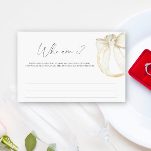Ring Bow Bridal shower Who am I game Stationery