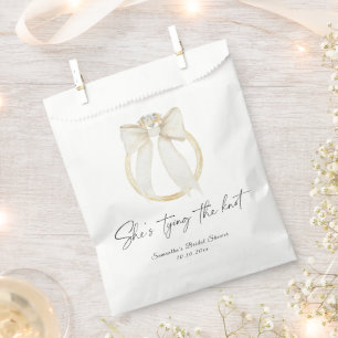 Ring Bow She's tying the knot Bridal Shower Favour Bag