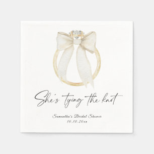 Ring Bow She's tying the knot Bridal Shower Napkin