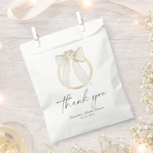 Ring Bow She's tying the knot Bridal Shower thanks Favour Bag
