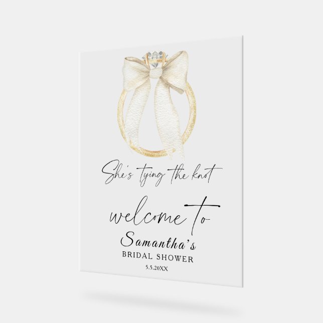 Ring Bow She's tying the knot Bridal Welcome (Angle)