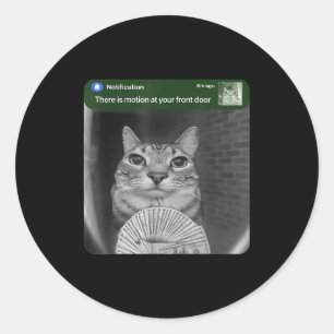 Ring Cat With Motion Meme Classic Round Sticker