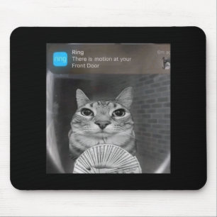 Ring Cat With Motion Meme Cursed Funny Men Women Mouse Pad