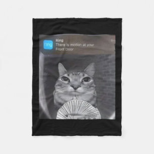Ring Cat With Motion Meme Fleece Blanket
