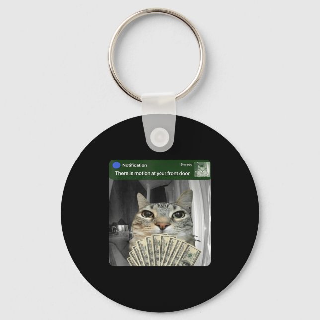 Ring Cat With Motion Meme  Keychain (Front)