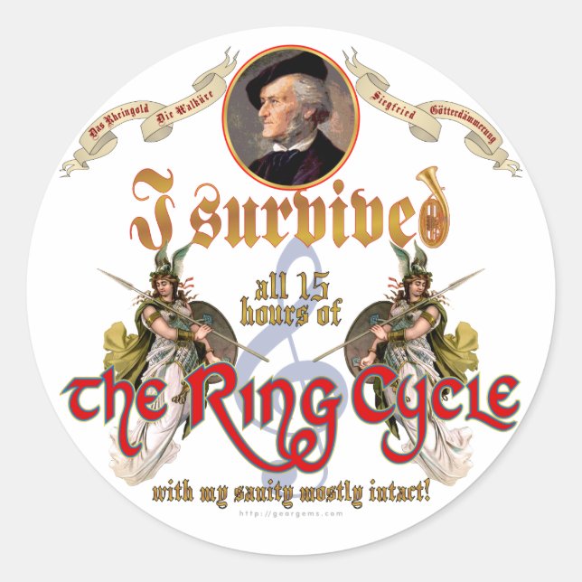 Ring Cycle Survivor Classic Round Sticker (Front)