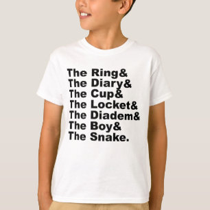 Ring & Diary & Cup & Locket & Diadem & Boy & Snake T-Shirt